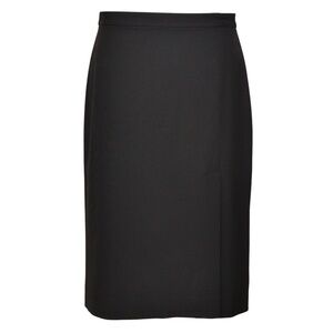 CHAIKEN Skirt Black Pencil Straight Vent Zipper Polyester Viscose Elastin Sz 4